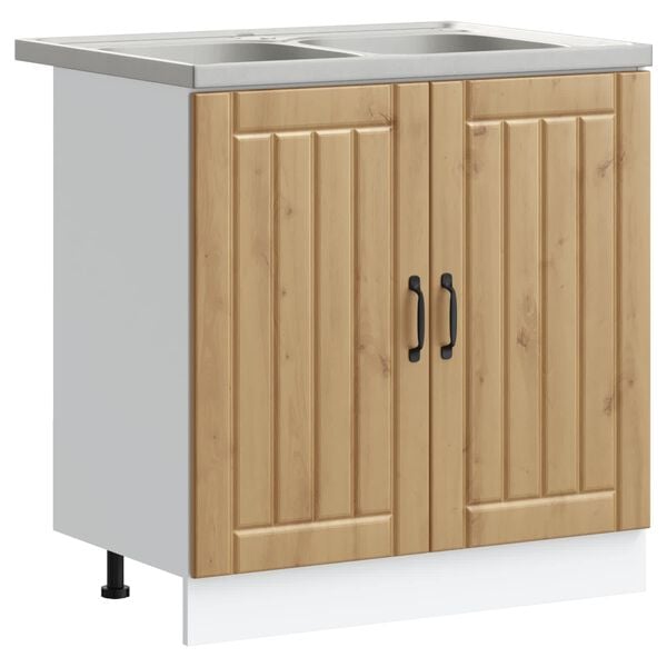 vidaXL Skriňa pod um&yacute;vadlo Lucca 2 pcs Remeseln&yacute; dub Kompozitn&eacute; drevo