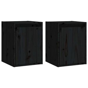 vidaXL N&aacute;stenn&eacute; skrinky 2 ks čierne 30x30x40 cm mas&iacute;vna borovica