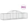 vidaXL Obl&uacute;kov&yacute; gabionov&yacute; k&ocirc;&scaron; 11 ks 200x50x40/60 cm pozinkovan&eacute; železo