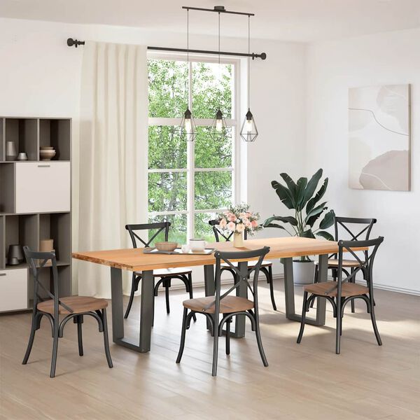 vidaXL Nohy k jedálenskému stolu v tvare V, 2 ks, antracitové, 70 x (72 – 73,3) cm, oceľ