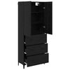 vidaXL Highboard Čierny dub 69,5 x 34 x 180 cm Kompozitn&eacute; drevo