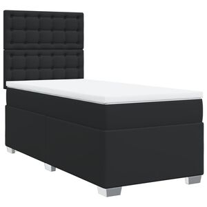 vidaXL Boxspring posteľ s matracom čierny 90x190 cm umel&aacute; koža