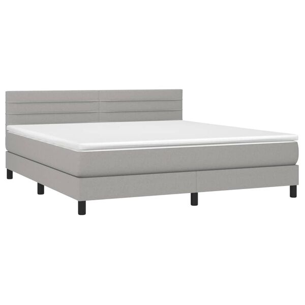 vidaXL Boxspring posteľ s matracom bledosiv&aacute; 180x200 cm l&aacute;tka