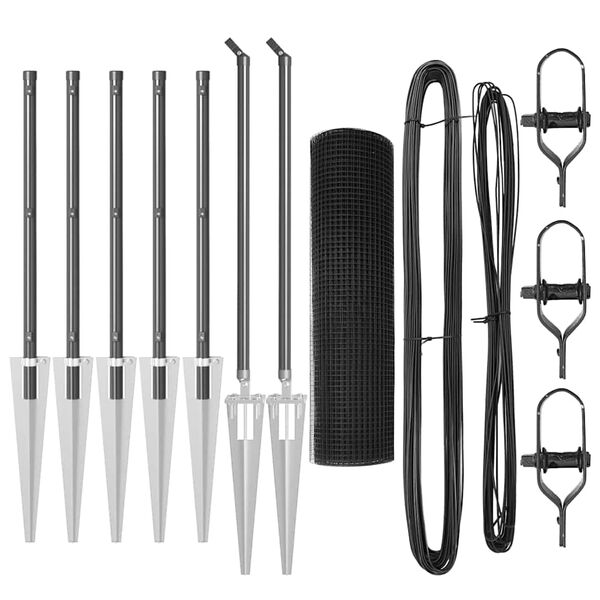 vidaXL Stĺp na plot. Siv&aacute; 10 x 0,6 m (sieťov&yacute; roll 12 x 12 mm)