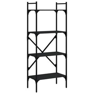 vidaXL Knižnica 4-poschodov&aacute; čierna 56x31,5x138,5 cm kompozitn&eacute; drevo