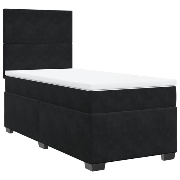 vidaXL Posteľn&yacute; r&aacute;m boxspring s matracom čierny 100x200 cm zamat