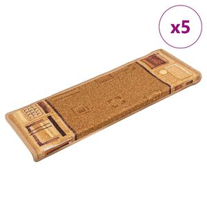 vidaXL N&aacute;&scaron;ľapy na schody samolepiace 5 ks 65x21x4 cm b&eacute;žov&eacute;