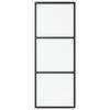 vidaXL Posuvné dvere s kovaním ESG sklo a hliník 76x205 cm