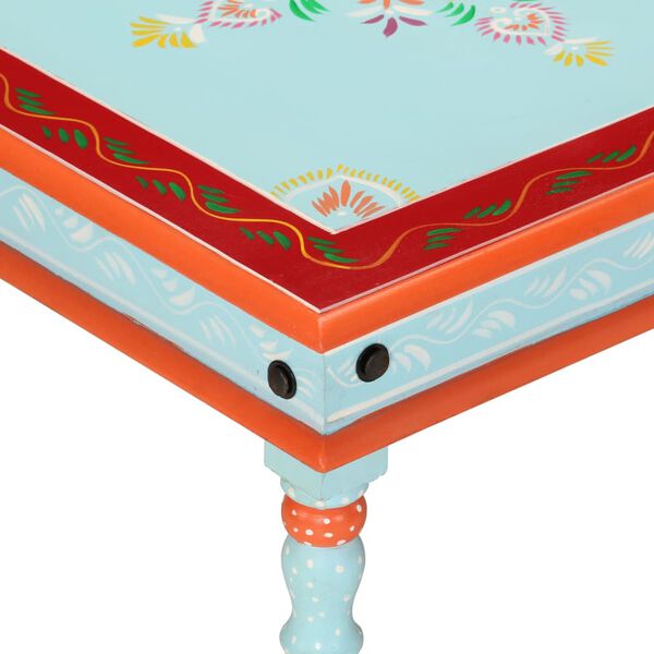 vidaXL Konferenčný stolík modrý ručne maľovaný masívny mangovník