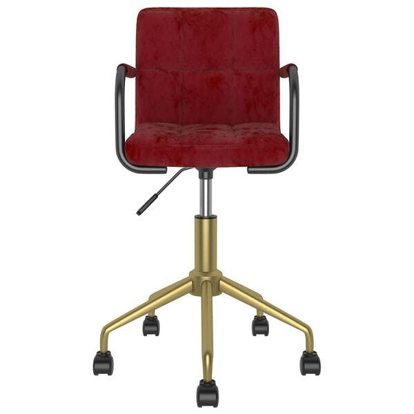 vidaXL Otočn&aacute; jed&aacute;lensk&aacute; stolička v&iacute;novo-červen&aacute; zamatov&aacute;