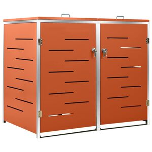 vidaXL Ohrada na 2 odpadkov&eacute; ko&scaron;e 138x77,5x115 cm nehrdzavej&uacute;ca oceľ