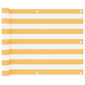 vidaXL Balk&oacute;nov&aacute; mark&iacute;za, biela a žlt&aacute; 75x500 cm, oxfordsk&aacute; l&aacute;tka