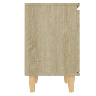 vidaXL Nočný stolík s nohami z masívneho dreva dub sonoma 40x30x50 cm