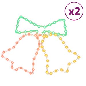 vidaXL Vianočn&eacute; ozdoby zvonov so 72 LED di&oacute;dami 2ks 50x56 cm