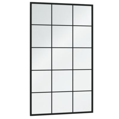vidaXL Nástenné zrkadlo, čierne 100x60 cm, kov