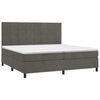 vidaXL Posteľn&yacute; r&aacute;m boxspring s matracom tmavosiv&yacute; 200x200 cm zamat
