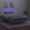 vidaXL Boxspring posteľ s matracom a LED, svetlosiv&aacute; 120x190 cm, l&aacute;tka
