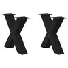 vidaXL Nohy konferenčn&eacute;ho stol&iacute;ka v tvare X, 2 ks, čierne, 50 x (42-43) cm, oceľov&eacute;