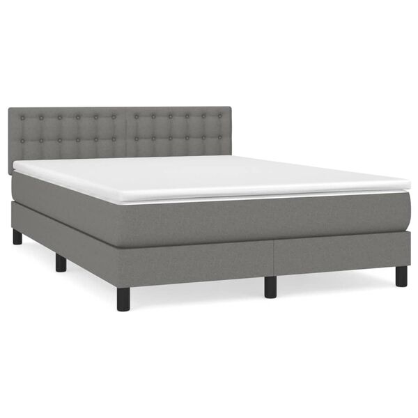 vidaXL Boxspring posteľ s matracom tmavosiv&aacute; 140x200 cm l&aacute;tka