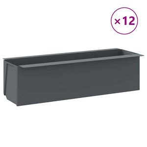 vidaXL Kvetinov&eacute; boxy na europalety 12 ks siv&eacute; 36x13,5x9,5 cm PP