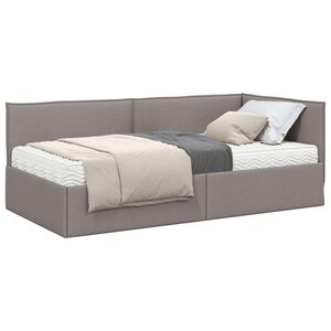 vidaXL Rohov&yacute; r&aacute;m postele s matracom 2 ks Sivohned&aacute; 90 x 190 cm Zamat