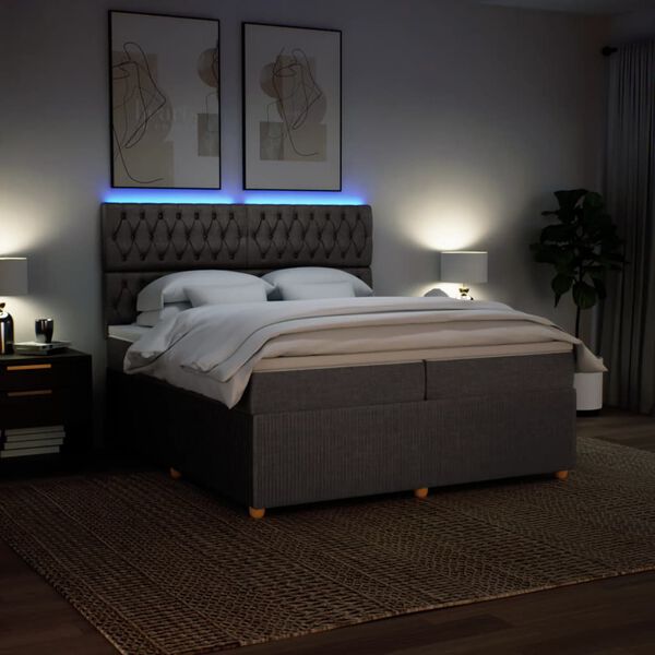 vidaXL Boxspring posteľ s matracom sivohnedý 200x200 cm látka