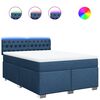 vidaXL Posteľn&yacute; r&aacute;m boxspring s matracom modr&yacute; 140x200 cm l&aacute;tka