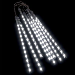 vidaXL Svetl&aacute; meteor 8ks 30cm studen&eacute; biele 192 LED vn&uacute;torn&eacute; vonkaj&scaron;ie