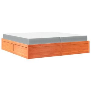 vidaXL Posteľ s matracom voskovo hned&aacute; 200x200 cm mas&iacute;vna borovica