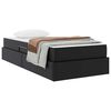 vidaXL Postel s &uacute;ložn&yacute;m prostorem a matrac&iacute; 2 pcs Čierna Koža