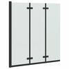 vidaXL Skladac&iacute; sprchov&yacute; k&uacute;t Čierna 130 x 138 cm ESG sklo a hlin&iacute;k