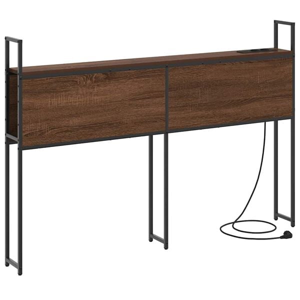 vidaXL &Uacute;ložn&aacute; čelľadka s nab&iacute;jacou stanicou Hned&yacute; dub 138 x 15 x 98 cm