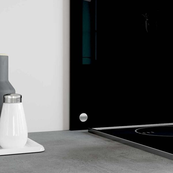 vidaXL Kuchynská zástena, čierna 90x50 cm, tvrdené sklo