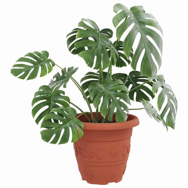 vidaXL Kulat&yacute; kvetin&aacute;č 6 pcs Tehlovo červen&aacute; &Oslash; 26 x 21.5 cm Plast