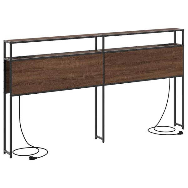 vidaXL &Uacute;ložn&eacute; čelo s poličkou Hned&yacute; dub 200 cm Kompozitn&eacute; drevo