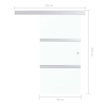 vidaXL Posuvné dvere s jemným zatváraním ESG sklo a hliník 90x205 cm