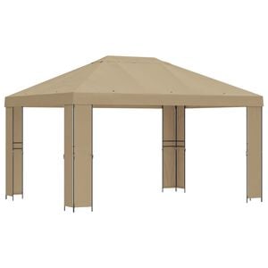 vidaXL Alt&aacute;nok 4 &times; 3 m B&eacute;žov&aacute; Polyester a oceľ 190 gsm