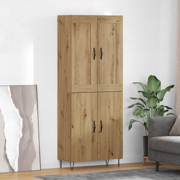 vidaXL Highboard Remeseln&yacute; dub 69,5 x 34 x 180 cm Kompozitn&eacute; drevo