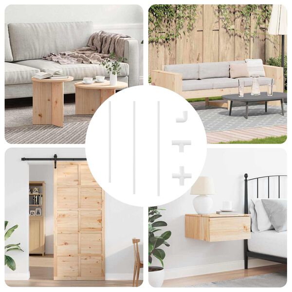 vidaXL PVC r&uacute;rka 12 pcs Biela 12,2 x 1,8 x 500 mm PP a PE