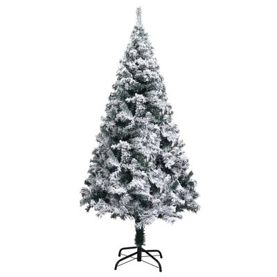 vidaXL Osvetlený umelý vianočný stromček, zasnežený, zelený 240 cm