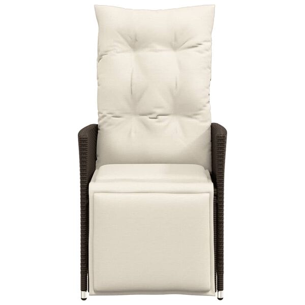 vidaXL Sklápacie záhradné kreslá 2 ks s podložkami hnedé polyratan