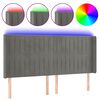 vidaXL Čelo postele s LED bledosiv&eacute; 203x16x118/128 cm zamat