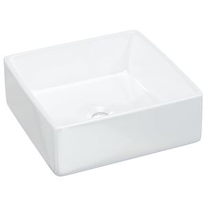vidaXL Um&yacute;vadlo biele 37x37x13 cm keramick&eacute; &scaron;tvorec