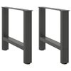 vidaXL Nohy konferenčn&eacute;ho stol&iacute;ka, antracitov&eacute;, 2 ks, 50 x (42-43) cm, oceľov&eacute;