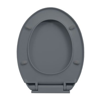 vidaXL WC sedadlo, pomalé sklápanie, rýchloupínacie, sivé, oválne