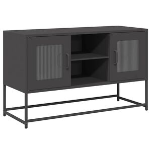 vidaXL TV skrinka čierna 100,5x39x60,5 cm oceľ