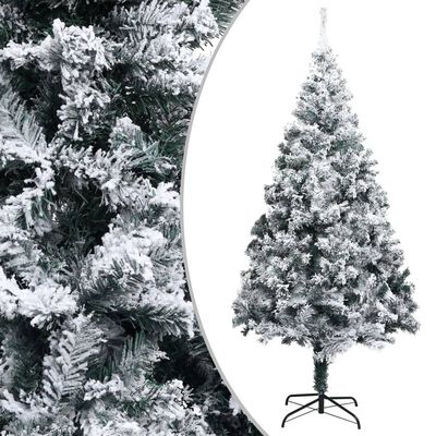 vidaXL Osvetlený umelý vianočný stromček, zasnežený, zelený 300cm, PVC