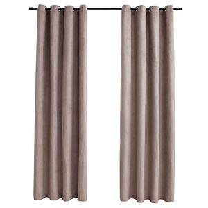 vidaXL Zatemňovacie z&aacute;vesy s kovov&yacute;mi očkami 2 ks, sivohned&eacute; 140x175cm