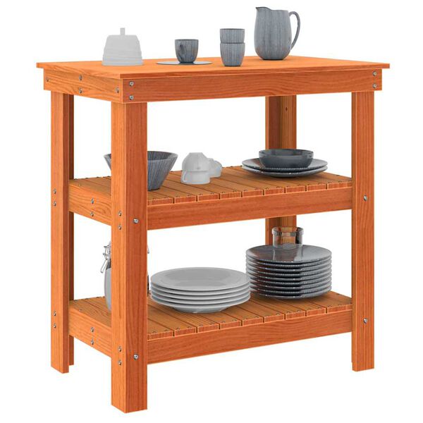 vidaXL Pracovný stôl s poličkou Včelí hnedý 78,5 x 50 x 80 cm