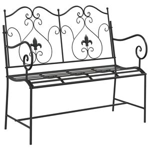 vidaXL Z&aacute;hradn&aacute; lavička 2 -Seater 104 x 54 x 93 cm Oceľ Čierna